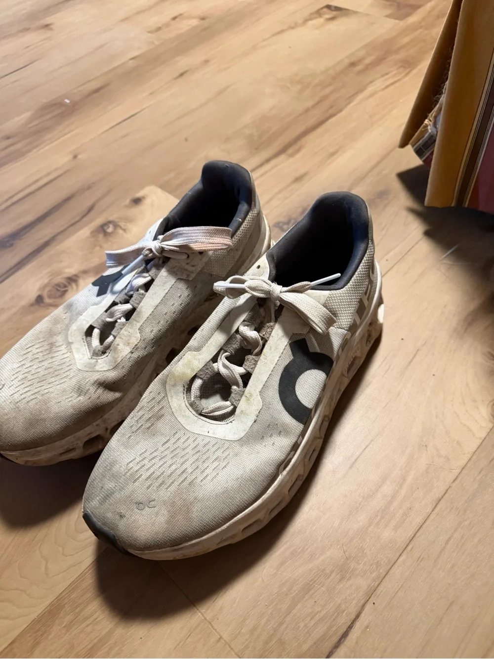 On Running Men's Athletic Shoes in Light Beige and Black